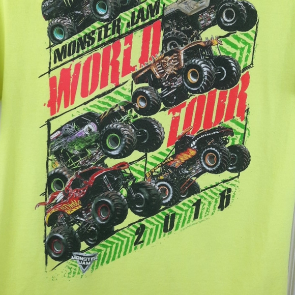 2016 Neon Monster Jam World Tour T Shirt Size M - Picture 3 of 8